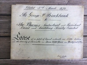 1874 GREAT BRITAIN LAND GRANT New Lower Price! - Picture 1 of 8