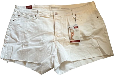 Signature By Levis Stratuss Modern Women Shorts Distress White Size 20 new - Image 1 of 4