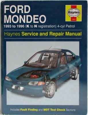 Haynes Ford Mondeo 1993 - 1996 (K a N Reg) 4 Cilindro Benzina Servizio E Manuale - Immagine 1 di 4