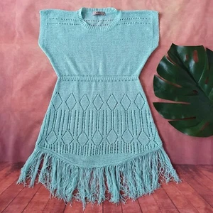 Girls ~ G66 GRASSTAR ~ Mint Crochet Tasselled Holiday Summer Tunic Age 10-11 Yrs - Picture 1 of 8