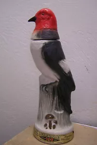 Vintage 1969 Jim Beam Bourbon Whiskey Decanter Woodpecker Bird Fine China - Picture 1 of 3