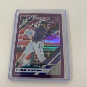 2019 Panini Donruss Optic - Purple Prizm #131 Charlie Blackmon #28/99 Rockies - Picture 1 of 2