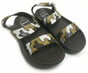 Boys Toddler Lightweight Pool Beach Sandals Shoes, Brown, Youth size 4 - Picture 1 of 3