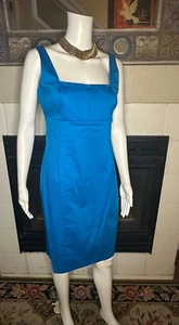 Marvin Richards sleeveless size 4 aqua dress armpit to arm pit 16" length 38" - Picture 1 of 8