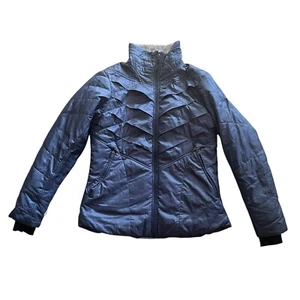 Columbia Interchange Omni-Heat Jacket, Womens L Blue Puffer Fleece Collar - Picture 1 of 7