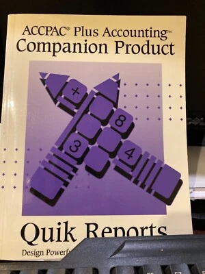 $695 Opened.  Accpac Plus Accounting Software Quik Reports. - Image 1 of 3