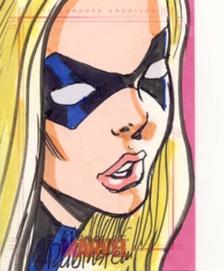 2008 tarjeta de boceto de Rubenstein Capitana Marvel Ms Warbird - Imagen 1 de 1