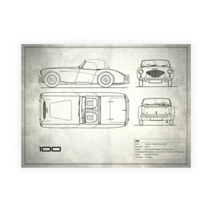 Druck auf Leinwand Papier Poster Oder Bild Rogan Mark Austin-Healey 100 White - Bild 1 von 2