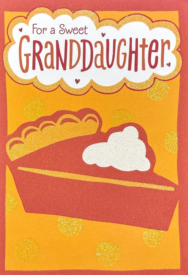 Sweet THANKSGIVING Greeting Card FOR GRANDDAUGHTER, Pumpkin Pie by Hallmark +✉ - Image 1 of 4