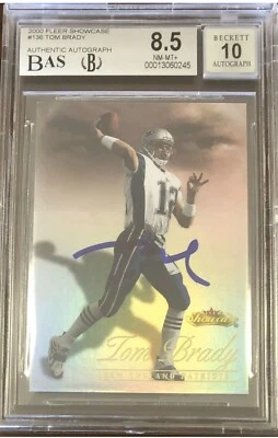 Tom Brady Signed 2000 Fleer Showcase #136 Rookie Card 1977/2000 BGS 8.5/10 Auto - Image 1 of 4