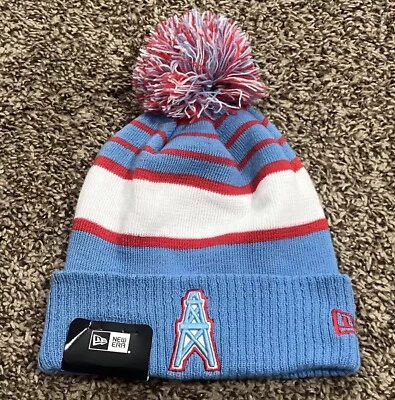 Gorro New Era Tennessee Titans 2024 a rayas retro tejido pompón engrasadores Houston Foto 1 de 4