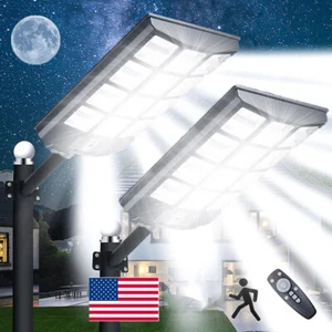 8000W Commercial Super Bright Solar Street Lights Dusk to Dawn LED Lamp Outdoor - Picture 1 of 9