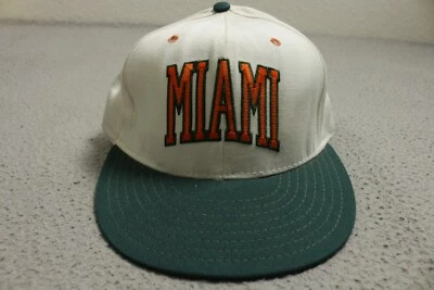 Vintage Miami  Hurricanes Pro Line Hat Cap Mens 7 White USA Made - Image 1 of 4