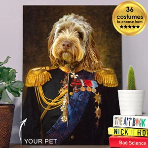 Funny Pet Portrait UK Personalised Renaissance dog portrait Royal Pet Portrait - Picture 1 of 12