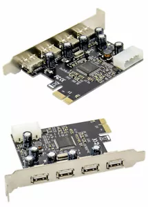 PCI-Express 4 Ports USB2.0 Expansion Card PCI 4xUSB2.0 MOSCHIP MCS9990 Win10 - Picture 1 of 3