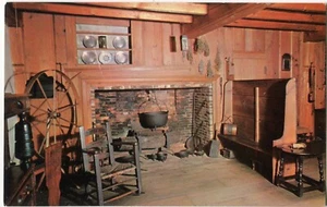 Concord, Massachusetts - Fireplace, Antiquarian Society Museum- Lusterchrome - Picture 1 of 2