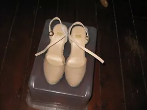 F&F pink suede wedge heel sandals pink glittery back strap size 5 worn once - Picture 1 of 9