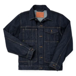 Filson ungefütterte kurze Denim Cruiser Jacke 20230528 HERGESTELLT IN USA gespült Indigo CC - Bild 1 von 8