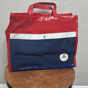 Vintage Delta Airlines Handgepäck Tasche rot weiß blau Canvas Vinyl Bearse USA - Bild 1 von 8