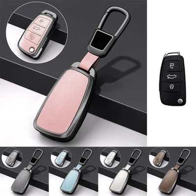 Zinc Alloy Leather Car Key Case Cover For Audi S3 A3 Q5 A6 RS6 Q7 TT A4 S4 RS4 - Image 1 of 4