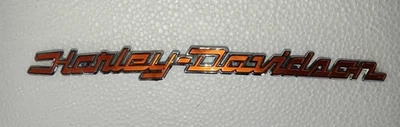 Harley Davidson naranja emblema tanque gasolina derecho como nuevo Foto 1 de 3