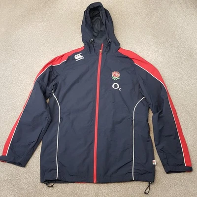 Canterbury England Mens Jacket Medium Blue Red Rugby Windbreaker Rain Coat RFU - Image 1 of 4