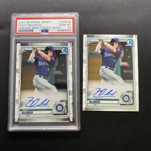 2020 Bowman Draft Zach DeLoach 1st Bowman Auto PSA 10 GEM MINT + Base Auto Lot - Picture 1 of 2