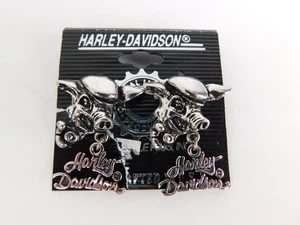 Harley Davidson Motorcycles Womens Metal Pair of Vintage Hog Earrings NEW - Picture 1 of 5