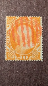 U.S. Briefmarke #38 sehr schön gebraucht mit rotem Stempel, eine Schönheit - Bild 1 von 2
