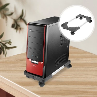  Computer Tower Stand PC Holder Mobile Computer Cart Hollow Out PC - Image 1 of 4
