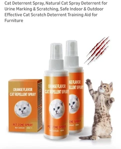 Spray sabor naranja entrenamiento gato para interior o exterior paquete de 2 Nuevo. NATURAL - Imagen 1 de 6