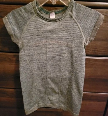 Ivivva By Lululemon Swiftly Tech Short Sleeve Girls Sports Top Size 8,Gray/Green - Image 1 of 4