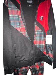Parish Nation Red Black Plaid Tracksuit Set XL  Hoodie & L Joggers Men’s New - Picture 1 of 8