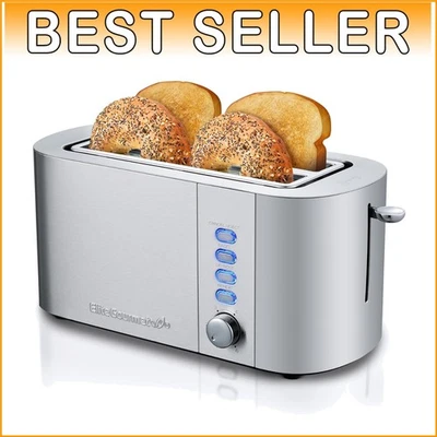 Premium Stainless Steel Toaster with 6 Toast Shade Settings and Bagel Function - Image 1 of 4