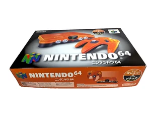Daiei Hawks N64 Nintendo 64 System Boxed Japan Clear Orange - Picture 1 of 23