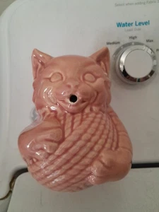 DE COLECCIÓN AÑOS 40 ROSA McCOY CERÁMICA GATO GATITO CUERDA HILO SOPORTE DISPENSADOR - Imagen 1 de 5