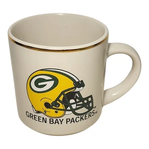 Vintage Green Bay Packers NFL Ceramic Mug Cup With Gold Rim Helmet Logo  - Picture 1 of 6