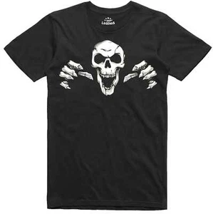 Horror Herren T-Shirt Totenkopf lachend Skelett Gothic Regular Fit 100% Baumwolle Tee - Bild 1 von 1