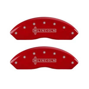 MGP 4 Caliper Covers Engraved Front Fits Lincoln Engraved Rear MKZ Red finish si - Picture 1 of 7