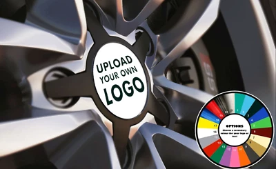 Upload Your Own Custom Design Universal Fit Alloy Wheel Centre Cap Badges (Pack - Image 1 of 2