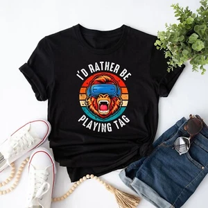 I'd Rather Be Playing Tag Gorilla Monke Tag Gorilla VR Gamer T-Shirt - Picture 1 of 5