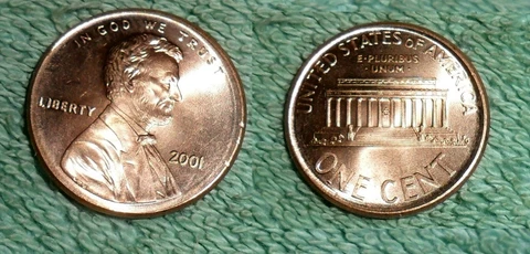 RFM 64829 Error Lincoln Memorial Cent 2001 UNC Mint Strike Broadstruck Error Cover