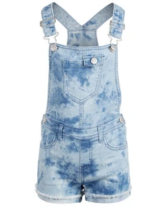 EPIC THREADS Little Girls All Over Tie Dye Overall Shortalls sz 5 Denim Blue - Picture 1 of 3