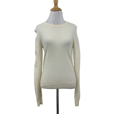 Jenni Kayne Sweaters Womens XS Extra Small Ivory Long Sleeve Wool Cashmere Blend - Image 1 of 4