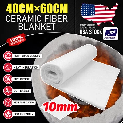 16"x24" Ceramic Fiber Blanket Fireproof Insulation Mat For Forge,Foundry,Furnace - Image 1 of 4