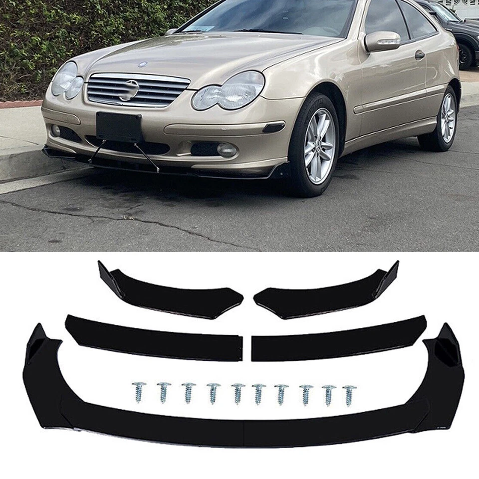 For Mercedes-Benz C230 Front Bumper Lower Lip Splitter Spoiler Body Gloss Black - Image 1 of 4
