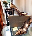 New Via Spiga V-Mariel Stiletto Pumps GRAY n BLACK Cheetah Print Women Shoes 9 M