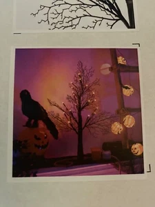 Ikea KUSTFYR Halloween Tree Black Table Lamp Orange LED lights 005.603.17 NIB - Picture 1 of 2