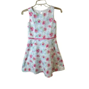 Janie And Jack Girls Sleeveless Floral A-Line Dress Keyhole Back Size 12 - Picture 1 of 9
