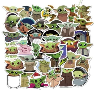 50 Stck. Baby Yoda Star Wars Mandalorianer Vinyl Aufkleber für Laptop etc. - Bild 1 von 5